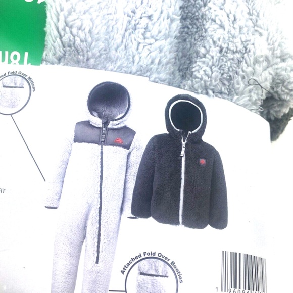 Baby Fleece Jacket Snowsuit Size 18m Snozu Mittens Booties Boys Girls Hooded - Picture 3 of 8